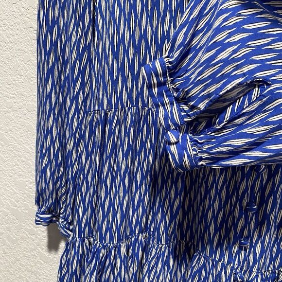 Maeve Anthropologie Lila Tunic Top Women’s XS Blue Tiered Pockets 3/4 Sleeve - Picture 6 of 9